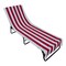 Contemporary Home Living Striped Top Fitted Pocket Beach Towel - 82" - Red and White